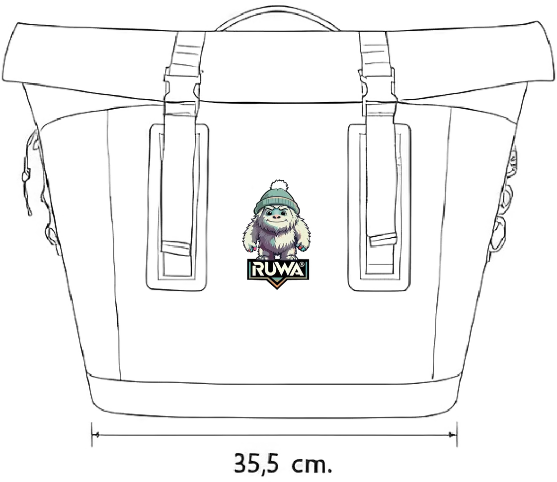 Esquema oficial de la Ice Keeper con la medida de 35,5 cm